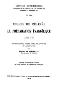 cover of the book La Préparation Evangélique, Livres II-III