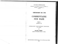 cover of the book Commentaire sur Isaïe, sections 1-3, tome I