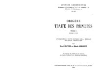 cover of the book Traité des principes, Livres I-II, tome I