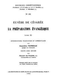 cover of the book La Préparation Evangélique, Livre XI