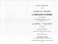 cover of the book Préparation évangélique, Livres VIII-X