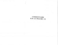 cover of the book Commentaire sur le Psaume 118, tome I