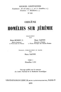 cover of the book Homélies sur Jérémie I-XI, tome I