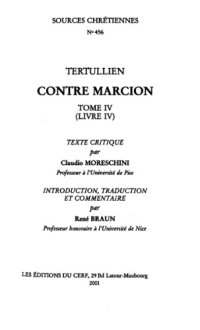 cover of the book Contre Marcion, Livre IV, tome IV