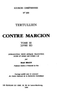 cover of the book Contre Marcion, Livre III, tome III