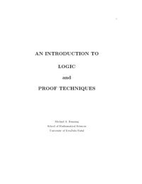 cover of the book An introduction to logic and proof techniques