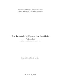 cover of the book Uma Introducao as Algebras com Identidades Polinomiais