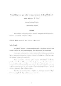 cover of the book Uma Biálgebra que admite uma extensao de Hopf-Galois é uma álgebra de Hopf