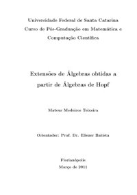 cover of the book Extensões de Álgebras obtidas a partir de Álgebras de Hopf