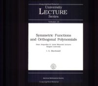 cover of the book Symmetric Functions and Orthogonal Polynomials