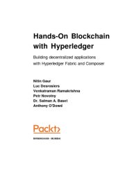 cover of the book Hands-on Blockchain with Hyperledger. Building Decentralized Applications with Hyperledger Fabric and Composer