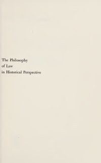 cover of the book The Philosophy of Law in Historical Perspective