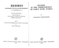 cover of the book Studies in the terminology of early Stoic ethics