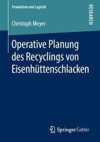 cover of the book Operative Planung des Recyclings von Eisenhüttenschlacken