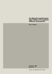 cover of the book Zur Berechnung dünnwandiger Stäbe mit variablem, offenem Querschnitt