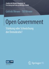 cover of the book Open Government: Stärkung oder Schwächung der Demokratie?