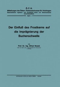 cover of the book Der Einfluß des Frostkerns auf die Imprägnierung der Buchenschwelle