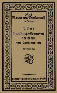 cover of the book Analytische Geometrie der Ebene zum Selbstunterricht