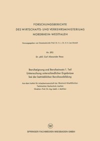 cover of the book Berufseignung und Berufseinsatz 1. Teil Untersuchung unterschiedlicher Ergebnisse bei der betrieblichen Berufsausbildung