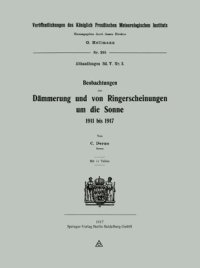 cover of the book Beobachtungen der Dämmerung und von Ringerscheinungen um die Sonne 1911 bis 1917