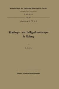 cover of the book Strahlungs- und Helligkeitsmessungen in Kolberg