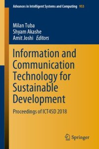 cover of the book Information and Communication Technology for Sustainable Development: Proceedings of ICT4SD 2018