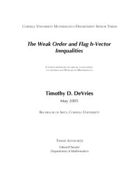 cover of the book The Weak Order and Flag h-Vector Inequalities