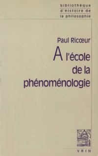 cover of the book À l’école de la phénoménologie