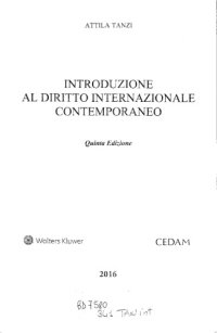 cover of the book Introduzione al diritto internazionale contemporaneo