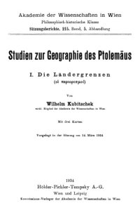 cover of the book Studien zur Geographie des Ptolemäus. I. Die Ländergrenzen