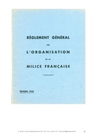 cover of the book Règlement général sur lʼorganisation de la Milice Française