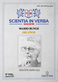 cover of the book SCIENTIA IN VERBA Septiembre 2019.  Homenaje a Mario Bunge.