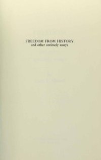 cover of the book Freedom from History and Other Untimely Essays