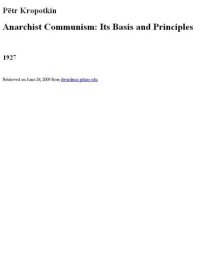 cover of the book Anarchist Communism: Its Basis and Principles