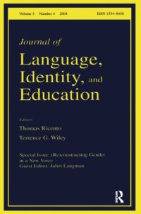 cover of the book (Re)constructing gender in a new voice: a special issue of the Journal of language, identity, and education