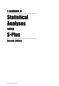 cover of the book A Handbook of Statistical Analyses Using S-PLUS