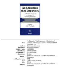 cover of the book An Education That Empowers: A Collection of Lectures in Memory of Lawrence Stenhouse