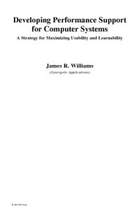 cover of the book Developing performance support for computer systems: a strategy for maximizing usability and learnability