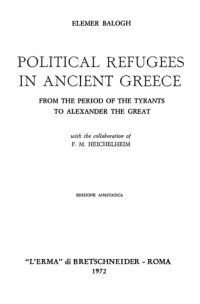 cover of the book Political Refugees in Ancient Greece (from the period of the tyrants to Alexander the Great)