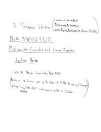 cover of the book Lecture Notes for Multivariable Mathematics: MATH 3500 & 3510