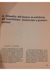 cover of the book "La filosofía del futuro es solidaria del socialismo" (entrevista)