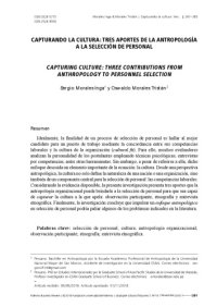 cover of the book Capturando la cultura: Tres aportes de la antropología a la selección de personal