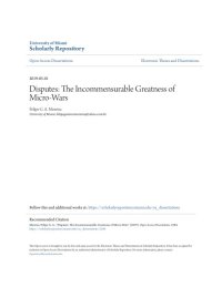 cover of the book Disputes: The Incommensurable Greatness of Micro-Wars