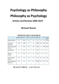 cover of the book Psychology as Philosophy, Philosophy as Psychology - Articles and Reviews 2006-2019