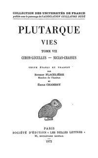 cover of the book Plutarque: Vies. Tome VII: Cimon-Lucullus. Nicias-Crassus