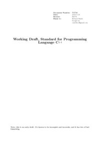 cover of the book Working Draft, Standard for Programming Language C++