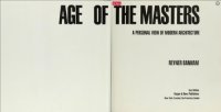 cover of the book Age of the Masters: A Personal View of Modern Architecture