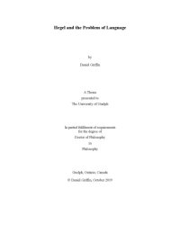 cover of the book Hegel and the Problem of Language