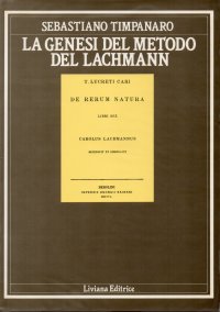 cover of the book La genesi del metodo del Lachmann