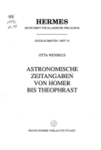 cover of the book Astronomische Zeitangaben von Homer bis Theophrast